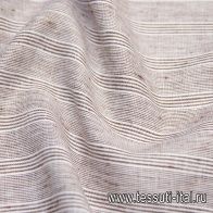 Лен (н) бело-коричневая полоска - итальянские ткани Тессутидея арт. 16-0618