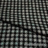 Костюмная (н) черно-бело-зеленая ш-150см - итальянские ткани Тессутидея арт. 05-2231