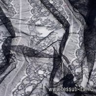 Кружево (о) темно-синее Solstiss - итальянские ткани Тессутидея арт. 10-0665