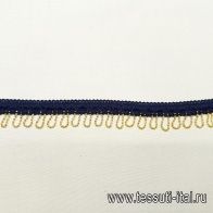 Тесьма с цепью сине-золотая ш-2см - итальянские ткани Тессутидея арт. F-3545