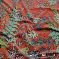 Бархат (н) цветочный рисунок на розовом - итальянские ткани Тессутидея арт. 01-7176