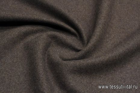 Пальтовая кашемир+шерсть двухслойная (о) бежевая/темно-коричневая - итальянские ткани Тессутидея арт. 09-2081