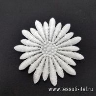 Декоративный белый цветок d-8см в стиле D&G - итальянские ткани Тессутидея арт. F-5247